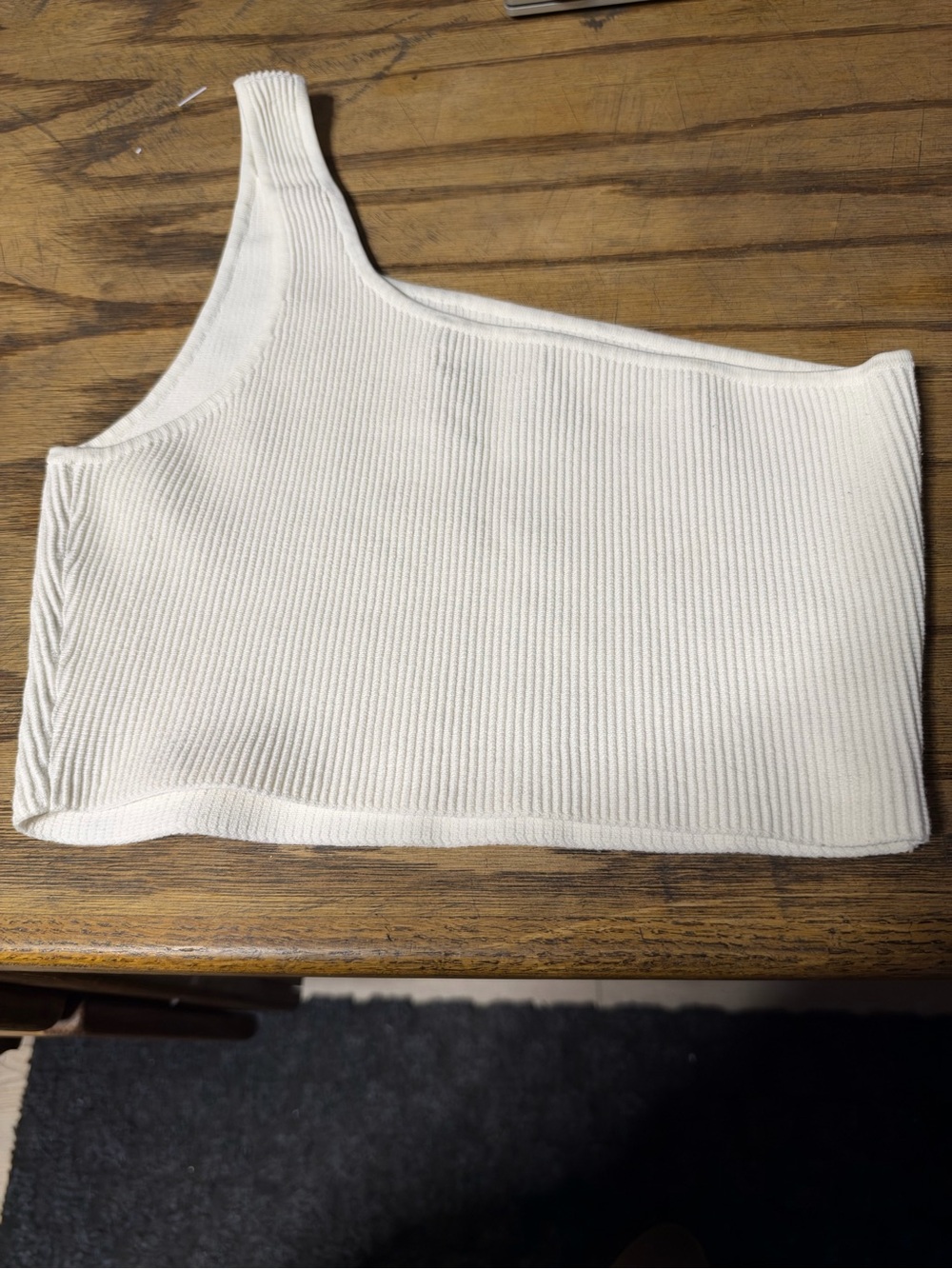Babaton White Ribbed Crop Top Like New